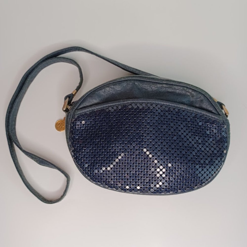 Vintage CHR Milan Paris New York Navy Mesh Mail Mini Bag OS